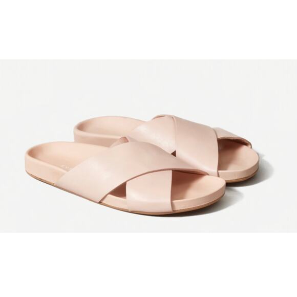 Everlane Women's The Form Crossover Leather Slide Sandals Summer Pink Size 6 - Picture 1 of 10